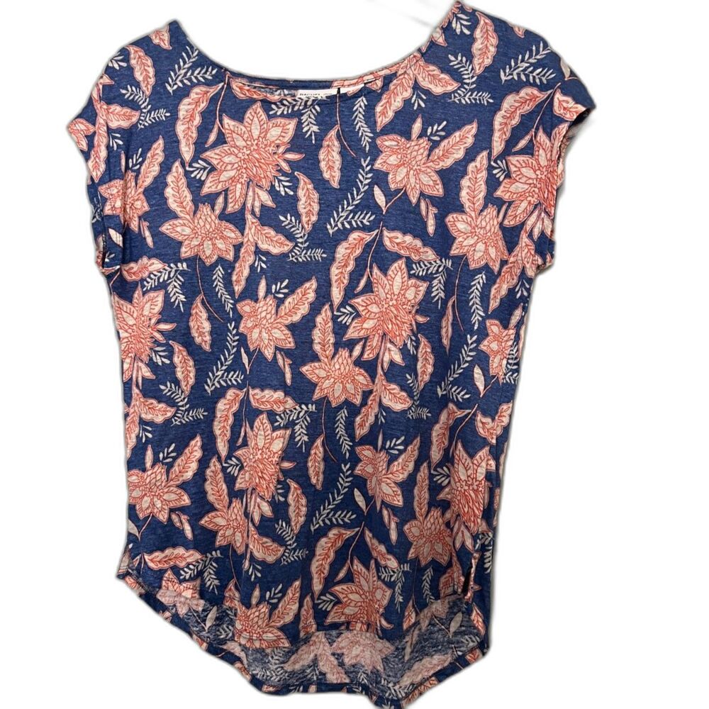 Rachel Zoe 100% Linen Beautiful Blue and Red Sleeveless Top Size Large